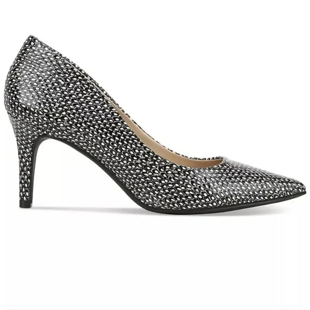 Alfani Women's Step 'N Flex Jeules Pumps, Black/White Snake Size 10M